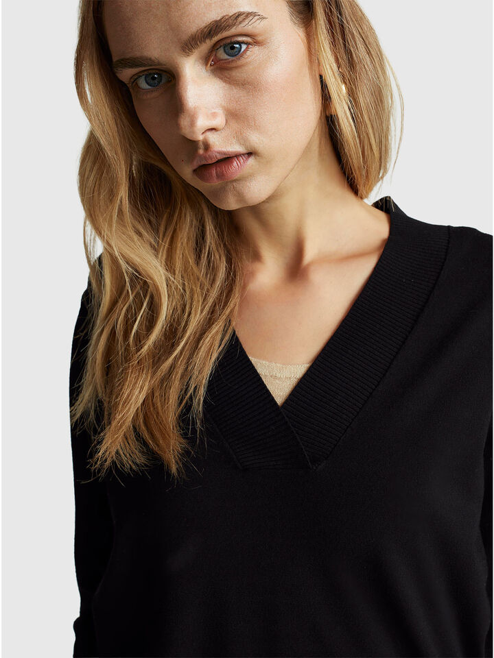 V NECK SWEATER L/S Damen image number 4